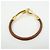 Hermès HERMES Jumbo Choker Bracciale in Pelle e Metallo Marrone Oro - vista 2