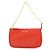 FENDI Pochette a mano con catena in pelle goffrata Rosso 8M0271