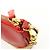 FENDI Pochette a mano con catena in pelle goffrata Rosso 8M0271 - vista 14
