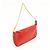 FENDI Pochette a mano con catena in pelle goffrata Rosso 8M0271 - vista 4