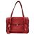 Borsa a tracolla in pelle PRADA con logo triangolare, borsa satchel, borsa a mano rossa