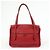 Borsa a tracolla in pelle PRADA con logo triangolare, borsa satchel, borsa a mano rossa - vista 2