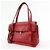 Borsa a tracolla in pelle PRADA con logo triangolare, borsa satchel, borsa a mano rossa - vista 3