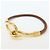Hermès HERMES Jumbo Choker Braccialetto in Pelle e Metallo Marrone Oro - vista 2