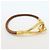 Hermès HERMES Jumbo Choker Braccialetto in Pelle e Metallo Marrone Oro - vista 3