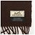 Hermès Sciarpa Stole HERMES Logo 100% Cashmere con Frange Marrone Scuro - vista 13