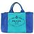 PRADA Borsa Tote 2Way in Tela Canapa con Logo Triangolare Blu BN2642