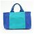 PRADA Borsa Tote 2Way in Tela Canapa con Logo Triangolare Blu BN2642 - vista 2