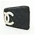 CHANEL Cambon Line COCO Mark Calf Skin Cosmetic Pouch Black White - vista 3