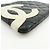 CHANEL Cambon Line COCO Mark Calf Skin Cosmetic Pouch Black White - vista 5