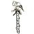 BALENCIAGA Kit Rubber Brass Bag Charm Key Chain Black White