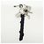 BALENCIAGA Kit Rubber Brass Bag Charm Key Chain Black White - vista 2