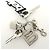 BALENCIAGA Kit Rubber Brass Bag Charm Key Chain Black White - vista 7