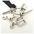 BALENCIAGA Kit Rubber Brass Bag Charm Key Chain Black White - vista 8
