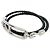 Hermès HERMES Bracciale Roulis Double Tour in pelle Veau Swift Nero Argento - vista 2