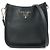Borsa a tracolla PRADA in pelle Vitello Daino con logo triangolare Nero 1BH191