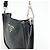 Borsa a tracolla PRADA in pelle Vitello Daino con logo triangolare Nero 1BH191 - vista 12
