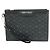 JIMMY CHOO Pochette in pelle con stelle embossed e borchie Wristlet Pouch Black