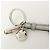 Portachiavi con charm in pelle Saffiano con logo Triangle PRADA Argento 1TL489 - vista 7