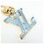 Louis Vuitton LV Gloss Metal Key Ring Bag Charm Blue M02590 - vista 8