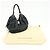 Borsa a tracolla Louis Vuitton Monogram Mahina L in pelle Noir Black M95765 - vista 22