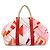 Hermès HERMES Cabas Drapeaux Au Vent Bolso de Playa de Algodón Tote Bag Rosa Rojo Blanco