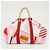 Hermès HERMES Cabas Drapeaux Au Vent Bolso de Playa de Algodón Tote Bag Rosa Rojo Blanco - vista 2