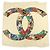 Sciarpa CHANEL COCO Mark 100% seta Motivo Gioielli Beige Multicolor