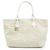 FENDI Shopper aus Leder und Canvas Zebra-Muster Beige Weiß 8BH115