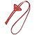 PRADA Triangle Logo Saffiano Leather Loop Tie Red