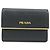 Cartera compacta bi-fold de piel Saffiano PRADA Negra Oro 1MH840