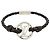 Bracciale Louis Vuitton LV Circle in pelle e metallo Nero M6188