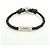 Bracciale Louis Vuitton LV Circle in pelle e metallo Nero M6188 - vista 2