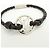 Bracciale Louis Vuitton LV Circle in pelle e metallo Nero M6188 - vista 5