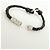 Bracciale Louis Vuitton LV Circle in pelle e metallo Nero M6188 - vista 9