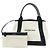 BALENCIAGA Borsa Cabas Small in tela e pelle Navy Ivory 339933