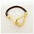 Hermès HERMES Jumbo Choker Bracciale in Pelle e Metallo Marrone Nero Oro - vista 4