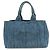 PRADA Triangle Logo Canapa Denim Tote Bag - Denim Blue