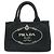 PRADA Borsa a mano 2Way Mini Canvas Canapa con logo Triangle Nera 1BG439
