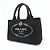 PRADA Borsa a mano 2Way Mini Canvas Canapa con logo Triangle Nera 1BG439 - vista 3