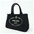 PRADA Borsa a mano 2Way Mini Canvas in Canapa con logo Triangle Nera 1BG439 - vista 3