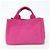 PRADA Mini borsa tote in canapa con logo triangolare Rosa BN2439 - vista 2