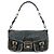 Borsa a spalla e borsa a mano in pelle con logo e cuciture PRADA Nero