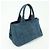 Borsa Tote Prada Triangle Logo Canapa Denim Borsa a Mano Blu - vista 4