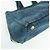Borsa Tote Prada Triangle Logo Canapa Denim Borsa a Mano Blu - vista 9