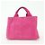 Borsa tote mini PRADA Triangle Logo Canapa Canvas Rosa BN2439 - vista 2