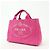 Borsa tote mini PRADA Triangle Logo Canapa Canvas Rosa BN2439 - vista 3