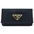 PRADA Triangle Logo Nylon Saffiano Leather Key Case Black 1M0222