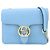Borsa a tracolla in pelle con catena Interlocking G GUCCI Blu Chiaro 510304