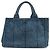 PRADA Canapa Mini Triangle Logo Denim 2Way Bag Hand Bag Blue B2439G